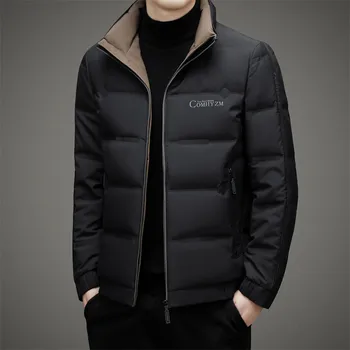 Zimska jakna muška 2022 moderna muška jakna sa стоячим ovratnik, muška monotono debela jakna i kaput, muška zimska dolje jakna