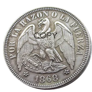Čile (1867-1872) 4 kom. Datum na izbor 0,5 PEZO Posrebreni fotokopirni kovanice