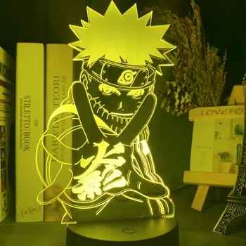 Дропшиппинг Akril noćno svjetlo Naruto 3D Lampa Anime Uzumaki Led noćno svjetlo Spavaća soba Itachi Учиха Božićni Dar Za Djecu