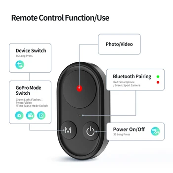 Селфи-štap TELESIN Bluetooth za GoPro 10/9/ Max/ iOS/ Android s daljinskim upravljanjem, Sklopivi Stalak s Magnetskim Usisavanjem -