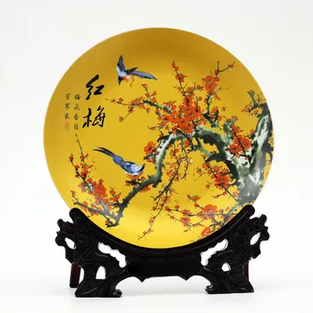 Цзиндэчжэнь porculan rotirajući tanjur plava i bijela bambus cvijeće dekorativni tanjur dnevni boravak domaću radinost ukras