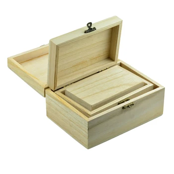 3pcs Drvena Kutija Nedovršena Drveni Nosač Za čuvanje Nakita DIY Zanat Naprava Poklon Drveni Organizator Kutije