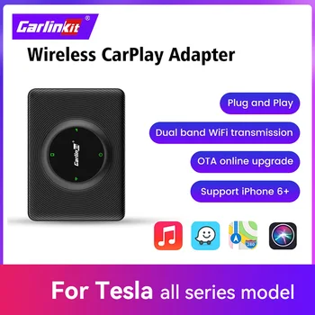 CarlinKit Bežični Ključ CarPlay Za Tesla Model 3/X/Y/S Automatska veza 2,4 + 5,0 g WiFi BT Siri Waze GPS YouTube Music Ai Box
