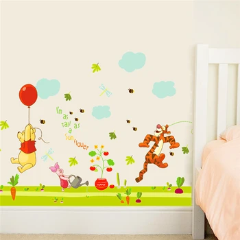 Crtani film Winnie Pooh medvjed naljepnice za zid za dječje sobe spavaća soba dječje dekor plakati diy životinja naljepnice za zid knjige o umjetnosti PVC plakati