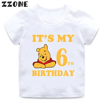 Dječje odjeće s po cijeloj površini Winnie the Pooh za Disney, To je moj 1, 2, 3, 4, 5, 6, 7, 8, 9 godina, t-Shirt na Dan rođenja za dječake i djevojčice, dječje majice s medvjedom