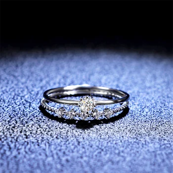 Donje prsten od 925 Sterling srebra, двухслойное dijamantni prsten D-COLOR mosan, rafinirana modna банкетная college