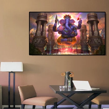 Indijski Bog Pogađa Ganesh Plakata i Grafika Zid Umjetnost Platnu Slikarstvo Zidni Paneli za Dnevni boravak Uređenje Doma Bez Okvira