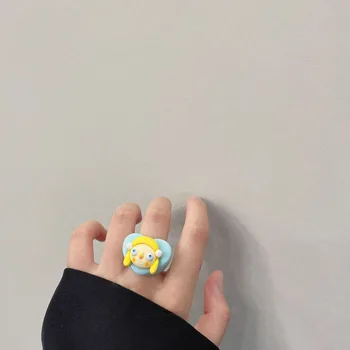 Kontrasta prsten Raznolikost Čokolade Boje Smole Prsten Ženski Dizajn Osjećaj Klasicni Niša Moda Kažiprst Prsten Jednostavan Prsten