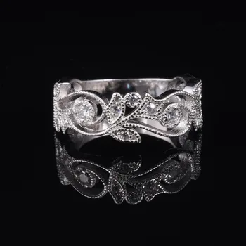Kvalitetan Autentična Prsten s cvjetnim kamen Od 925 Sterling Srebra sa imitacija Dijamanata, vjenčani prsten, europski Ženski poklon stil