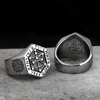 Nordijsko mitologija Viking runa prsten od nehrđajućeg čelika za muškarce i žene Ropstva totem Indeks Prsten modni nakit mygrillz