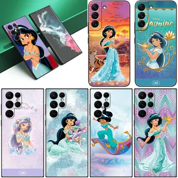 Princeza Disney Jasmin Crna Torbica Za Telefon Samsung Galaxy S21 S22 Ultra S20 FE S10E S10 Lite S8 S9 Plus S7 Edge 5G Mekana Torbica