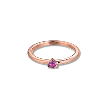 Rose Gold Boja Nakit Šarene Solitaire Prsten za Žene 2021 Vjenčani Prsten na Valentinovo Poklon Za Prijatelje u rasutom stanju