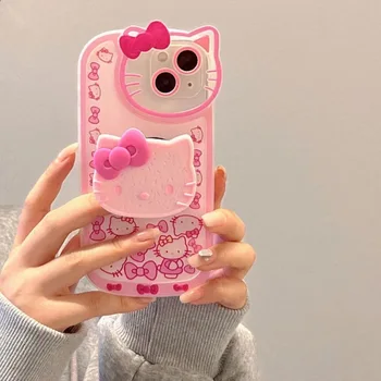 Sanrio Hello Kitty Žuto-Roza sa Postoljem Sjedalo Za Telefone iPhone 14 13 12 11 Pro Max XS XR MAX 8 X 7 Stražnji Poklopac
