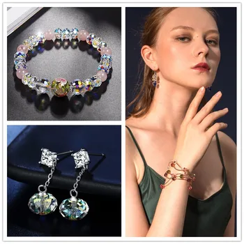 Veleprodaja 4-8 mm prozirna cut-staklene okrugle perle od stakla Rondelle Austrijski kuglice za narukvice, ogrlice, izrada Nakita 