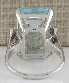 Veliki Plavi CZ Kubni Kamen Cirkon Prsten za Žene Angažman Modni Nakit Poklon za Valentinovo